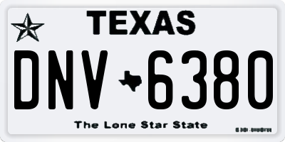 TX license plate DNV6380
