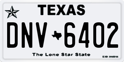 TX license plate DNV6402