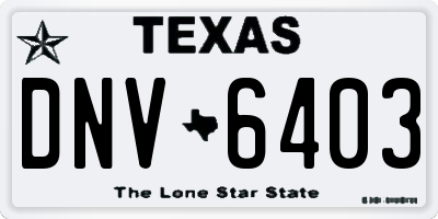TX license plate DNV6403