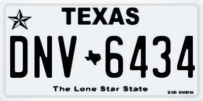 TX license plate DNV6434