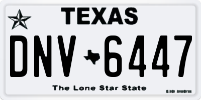TX license plate DNV6447