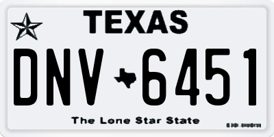 TX license plate DNV6451