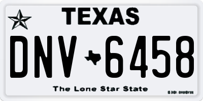 TX license plate DNV6458