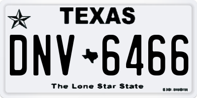 TX license plate DNV6466