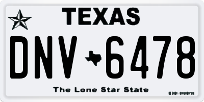 TX license plate DNV6478