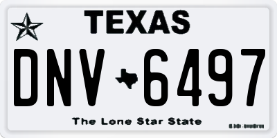 TX license plate DNV6497