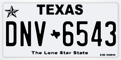 TX license plate DNV6543