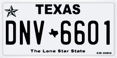 TX license plate DNV6601