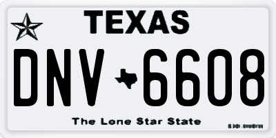 TX license plate DNV6608