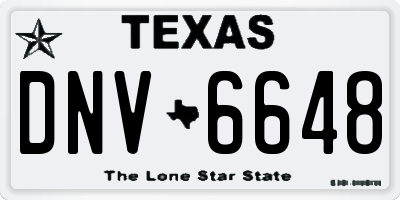 TX license plate DNV6648