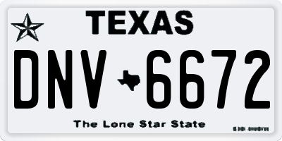TX license plate DNV6672