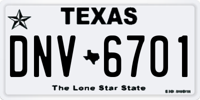 TX license plate DNV6701