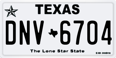 TX license plate DNV6704