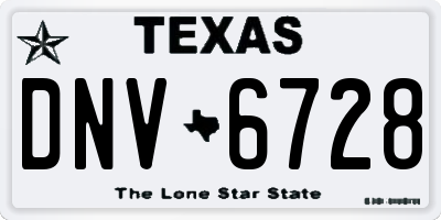 TX license plate DNV6728