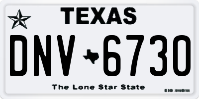 TX license plate DNV6730