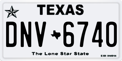 TX license plate DNV6740