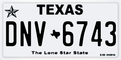 TX license plate DNV6743