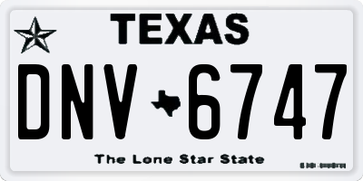 TX license plate DNV6747