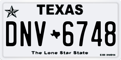 TX license plate DNV6748