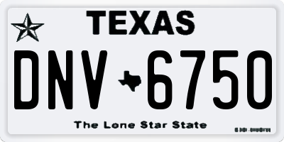 TX license plate DNV6750