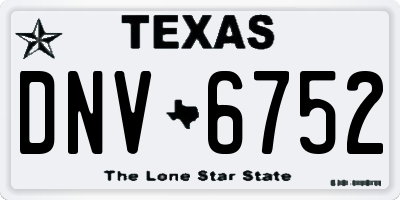 TX license plate DNV6752