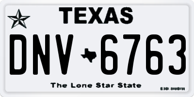 TX license plate DNV6763