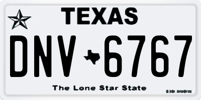 TX license plate DNV6767