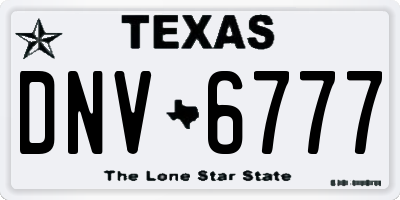 TX license plate DNV6777