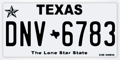 TX license plate DNV6783