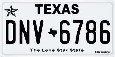 TX license plate DNV6786