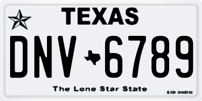 TX license plate DNV6789