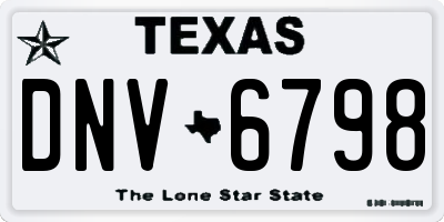 TX license plate DNV6798