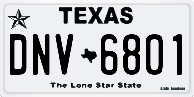 TX license plate DNV6801