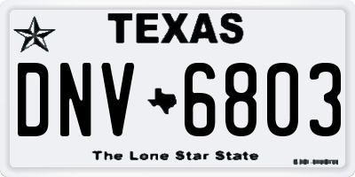 TX license plate DNV6803