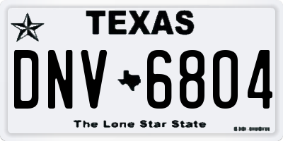 TX license plate DNV6804