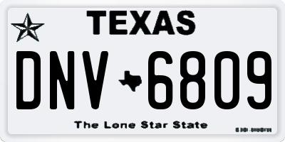 TX license plate DNV6809