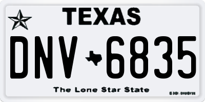 TX license plate DNV6835