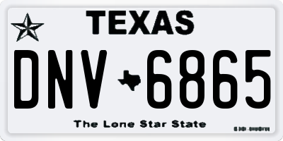 TX license plate DNV6865
