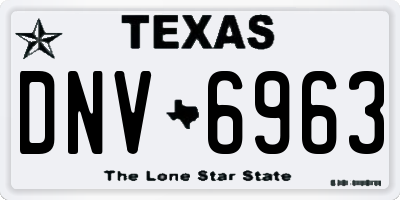 TX license plate DNV6963