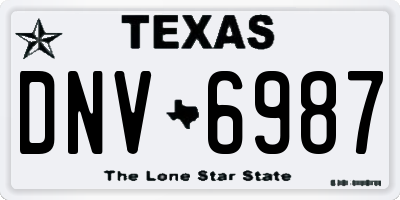 TX license plate DNV6987