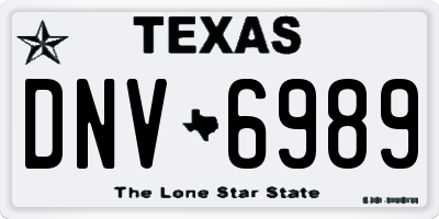 TX license plate DNV6989