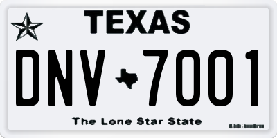 TX license plate DNV7001
