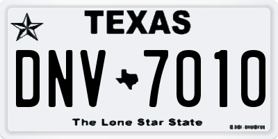 TX license plate DNV7010