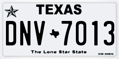 TX license plate DNV7013