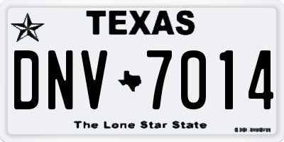 TX license plate DNV7014