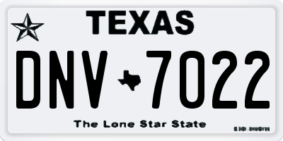 TX license plate DNV7022