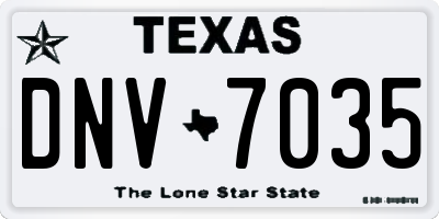 TX license plate DNV7035