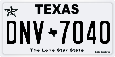 TX license plate DNV7040