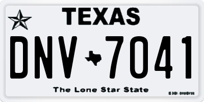 TX license plate DNV7041