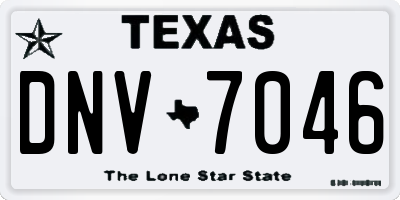 TX license plate DNV7046